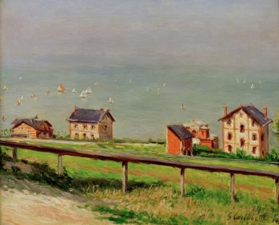 Regattas at Sea, in Trouville by Gustave Caillebotte